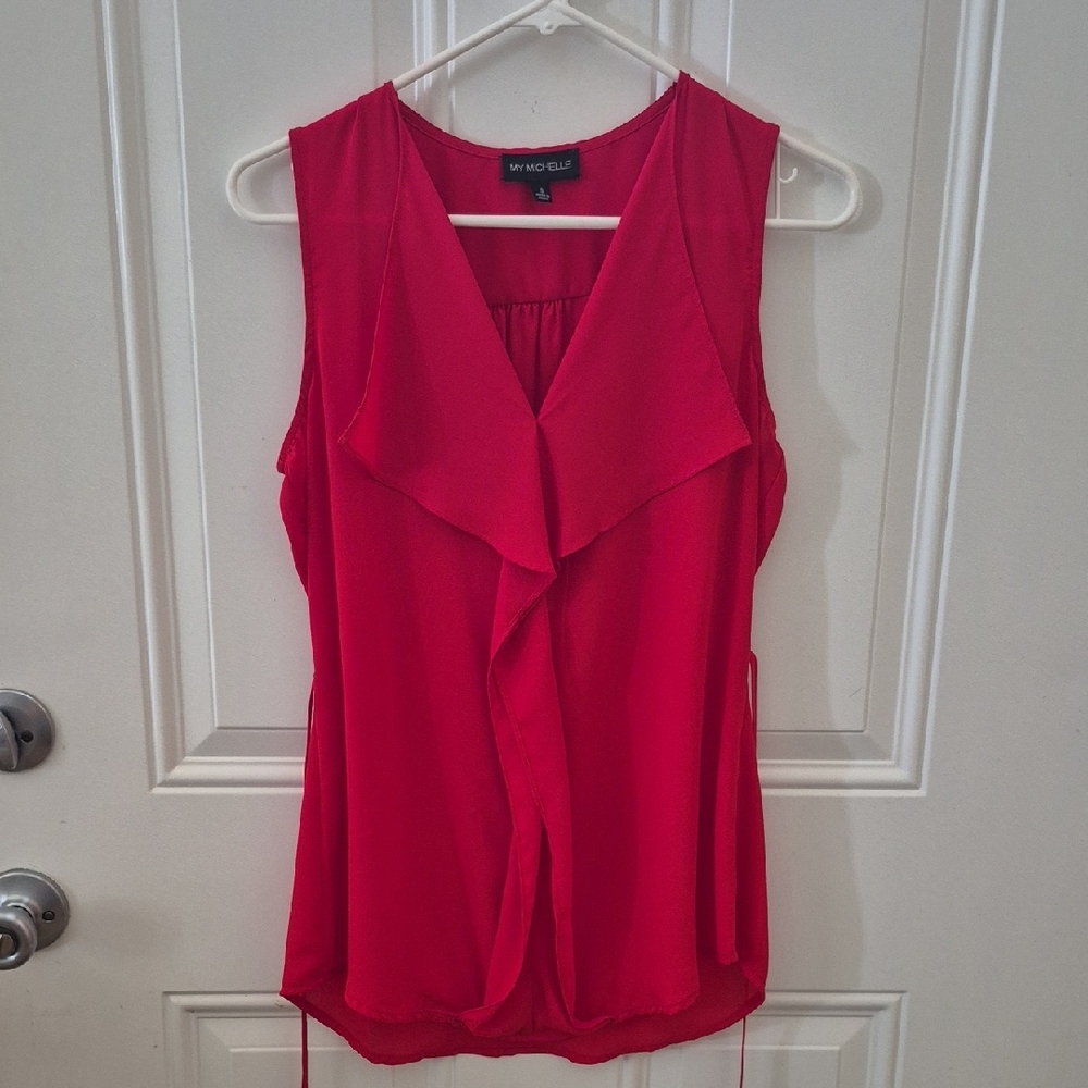 My Michelle Bold Red Sleeveless Blouse